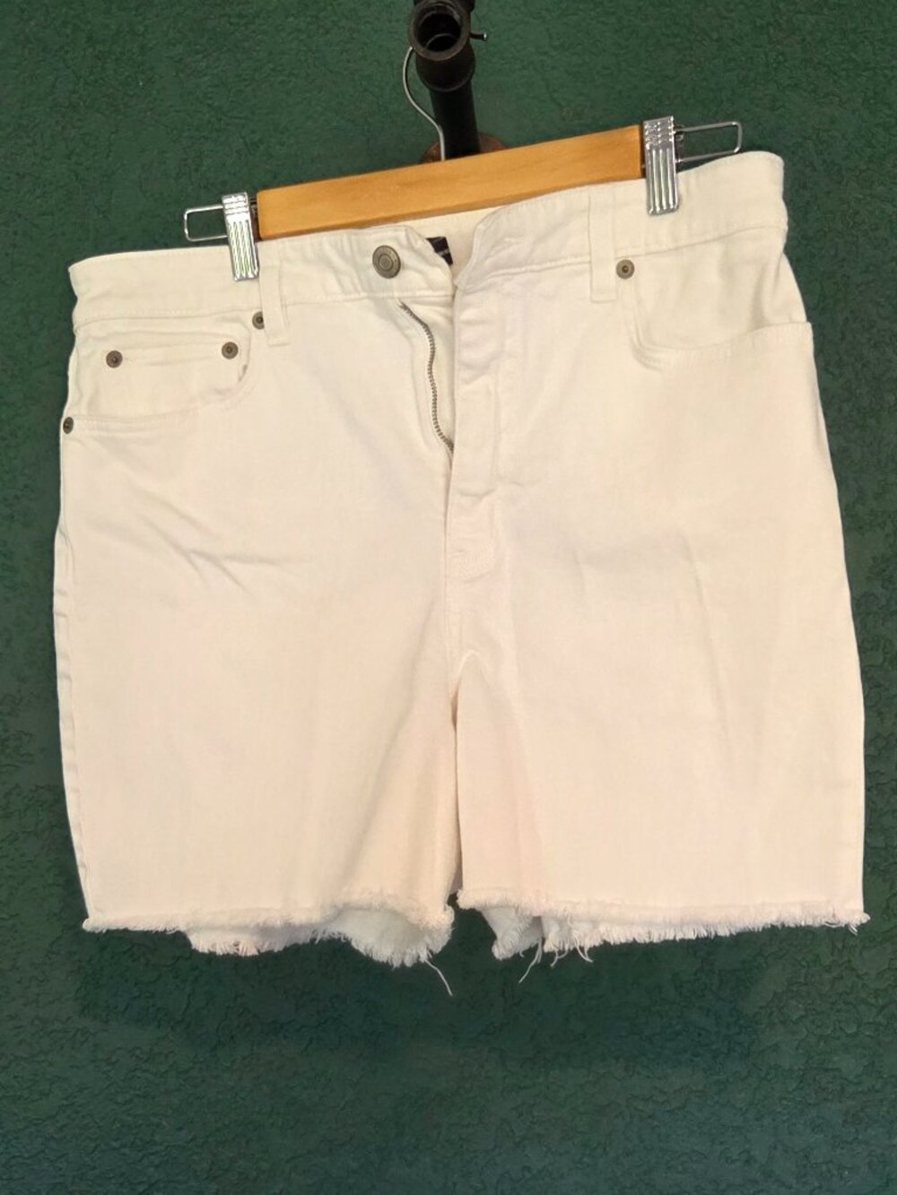 Women's Lauren Ralph Lauren White Frayed Cutoff Denim Jean Shorts